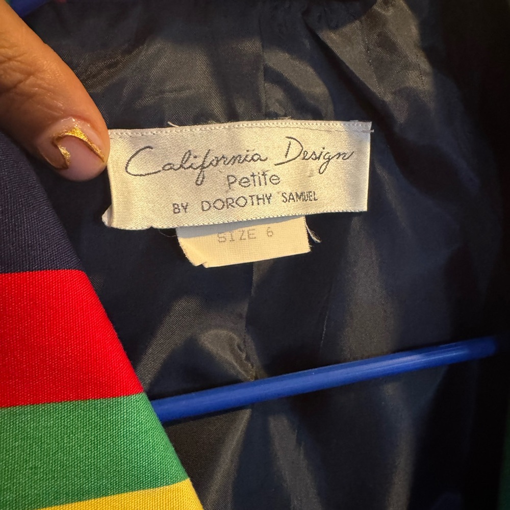 California designs by Dorothy Samuel Vintage Striped Multicolor Cropped Jacket - Picture 9 of 15